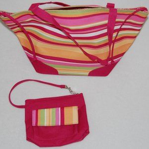 Lancome Canvas Tote with NEW Cosmetic Bag